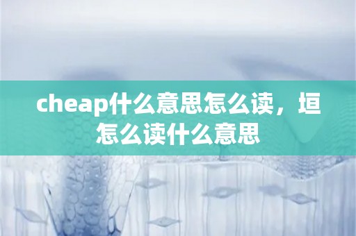 cheap什么意思怎么读，垣怎么读什么意思