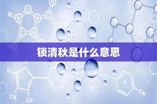 锁清秋是什么意思