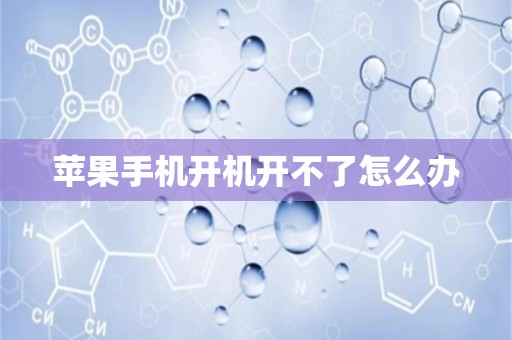 苹果手机开机开不了怎么办