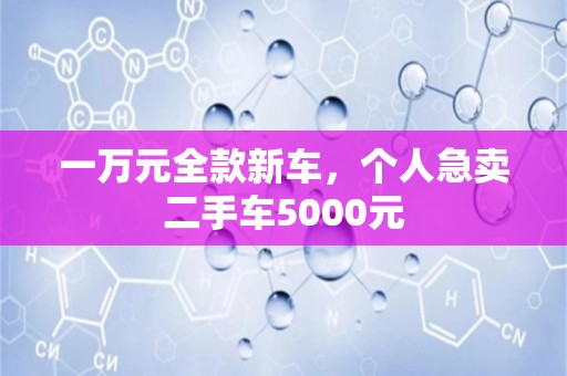 一万元全款新车，个人急卖二手车5000元